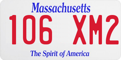 MA license plate 106XM2