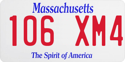 MA license plate 106XM4