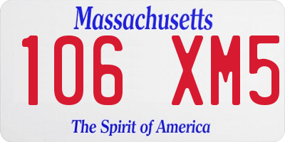 MA license plate 106XM5
