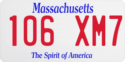 MA license plate 106XM7