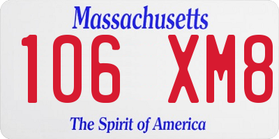 MA license plate 106XM8