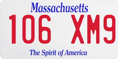 MA license plate 106XM9