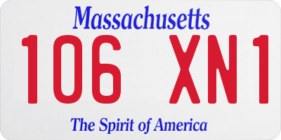 MA license plate 106XN1