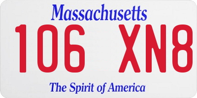 MA license plate 106XN8
