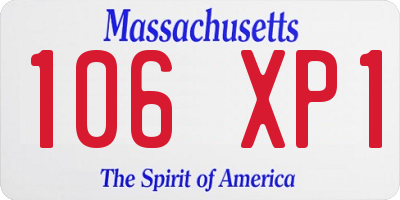 MA license plate 106XP1
