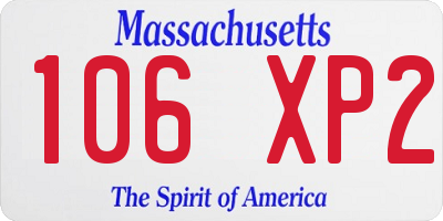 MA license plate 106XP2
