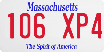 MA license plate 106XP4