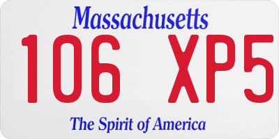 MA license plate 106XP5