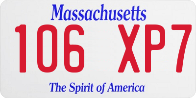 MA license plate 106XP7