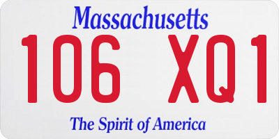 MA license plate 106XQ1