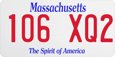 MA license plate 106XQ2