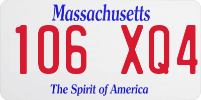 MA license plate 106XQ4