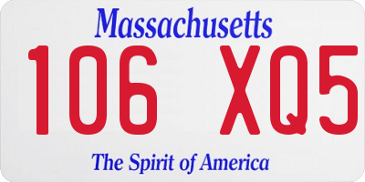 MA license plate 106XQ5