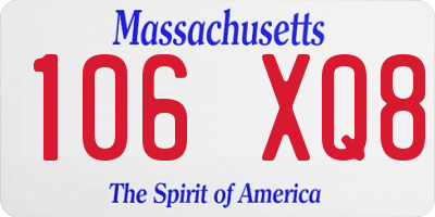 MA license plate 106XQ8