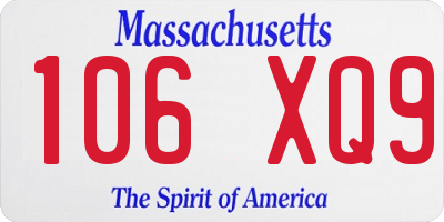 MA license plate 106XQ9