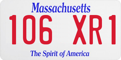 MA license plate 106XR1