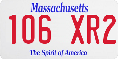 MA license plate 106XR2
