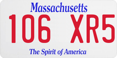 MA license plate 106XR5