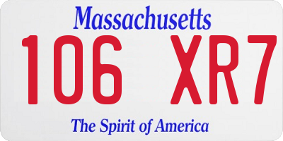 MA license plate 106XR7