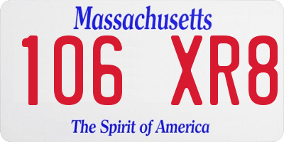 MA license plate 106XR8