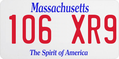 MA license plate 106XR9