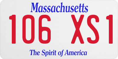 MA license plate 106XS1