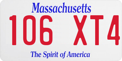 MA license plate 106XT4
