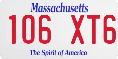 MA license plate 106XT6