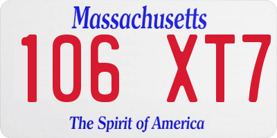 MA license plate 106XT7