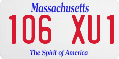 MA license plate 106XU1