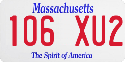 MA license plate 106XU2