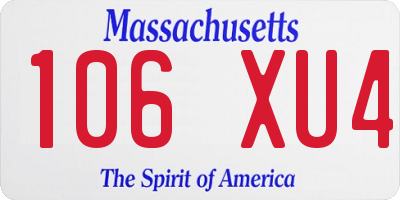 MA license plate 106XU4