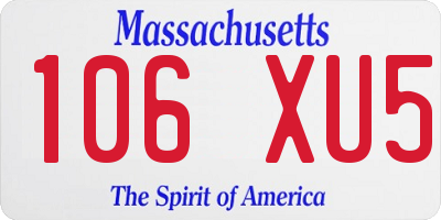 MA license plate 106XU5