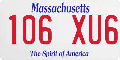 MA license plate 106XU6
