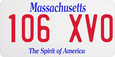 MA license plate 106XV0