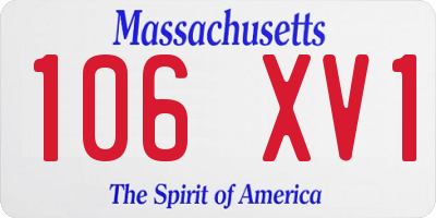 MA license plate 106XV1