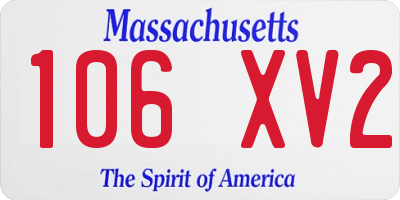 MA license plate 106XV2