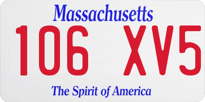 MA license plate 106XV5