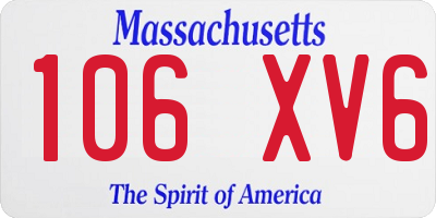 MA license plate 106XV6