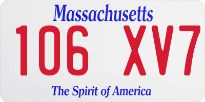 MA license plate 106XV7