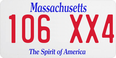 MA license plate 106XX4