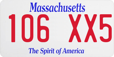 MA license plate 106XX5