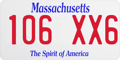 MA license plate 106XX6