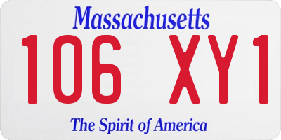 MA license plate 106XY1