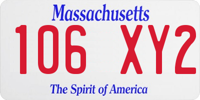 MA license plate 106XY2