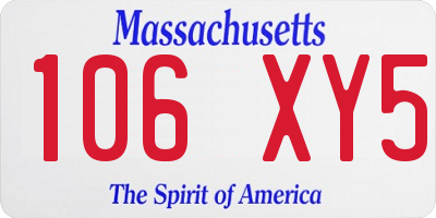 MA license plate 106XY5