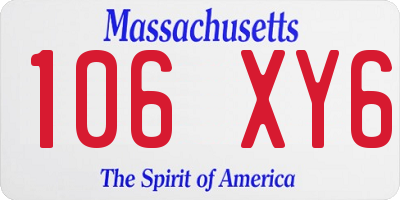 MA license plate 106XY6