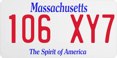 MA license plate 106XY7