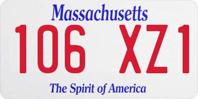 MA license plate 106XZ1
