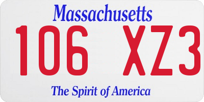MA license plate 106XZ3